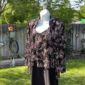 Alex Evenings black/ pink glittery 2Pc dress/jacket-VTG & Luxurious Sz 10